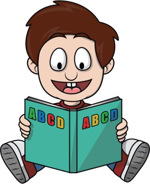 Çocuk bir kitap Illustration okuyun