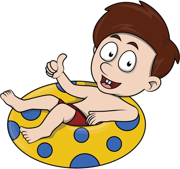 Boy enjoying pool — Stok Vektör