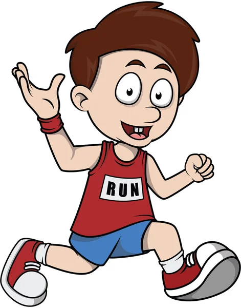 Illustration enfant coureur — Image vectorielle