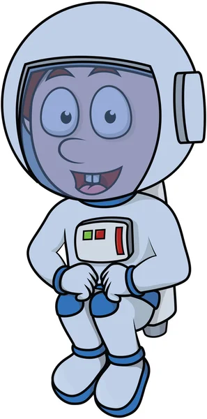 Junge Astronauten Cartoon-Illustration — Stockvektor