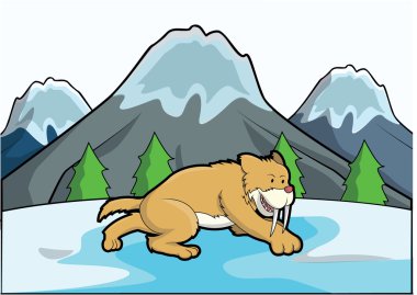 Sabertooth buz dağ sahne
