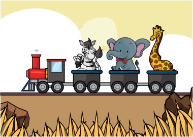 Tren Tur savanadaki hayvan safari