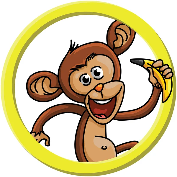 Monkey cirkel banner illustration — Stock vektor