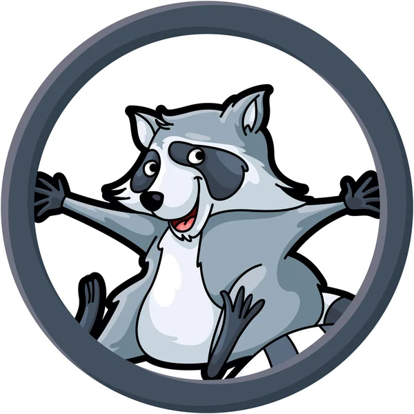 Skunk círculo banner ilustração — Vetor de Stock