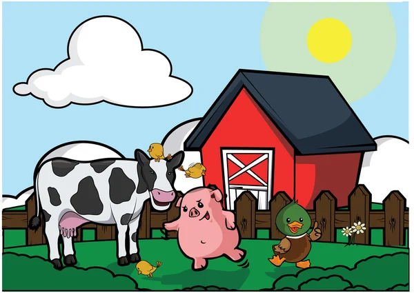 Farma dům ilustrace design — Stockový vektor