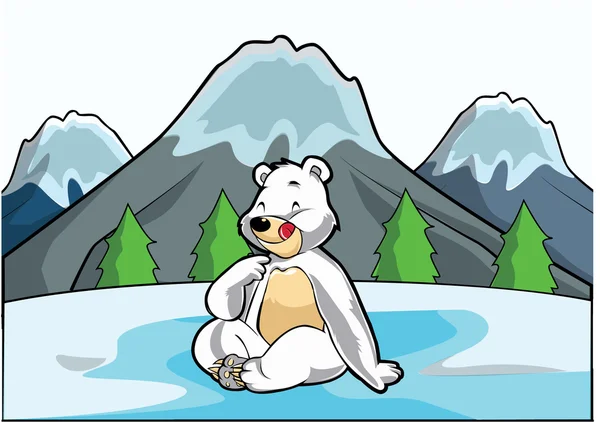 Lód niedźwiedź z góry lodowej — Wektor stockowy