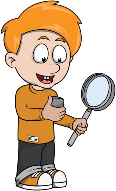 Çocuk explorer çizgi film illüstrasyon