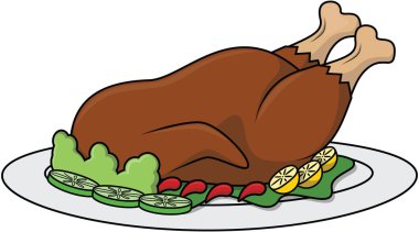 Kavrulmuş Tavuk çizgi film illüstrasyon