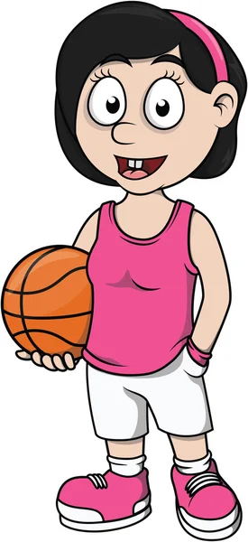 Chica jugando basket ball — Archivo Imágenes Vectoriales