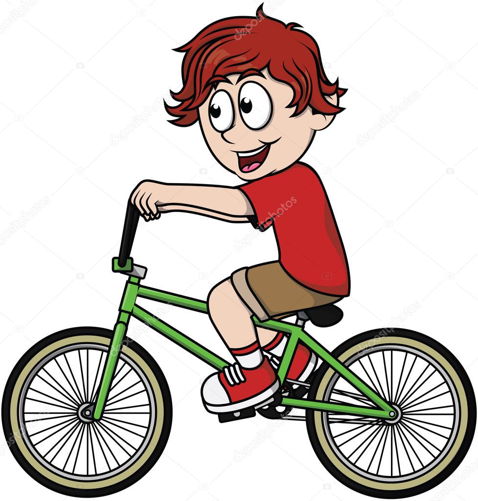 Boy playing bicycle