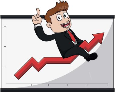 İş adamı yukarı ok