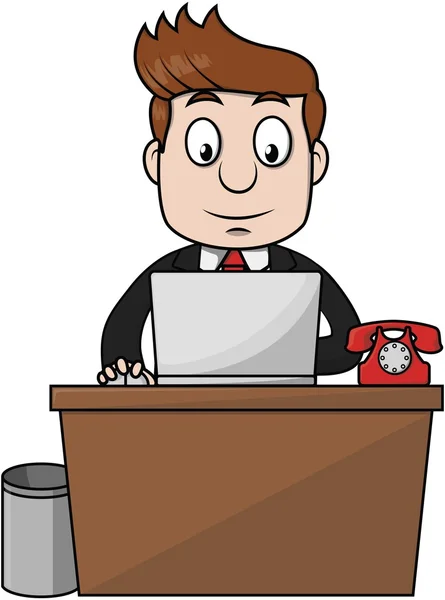 Business man desk — Stock Vector