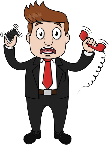 Businessman busy contact — Stock Vector