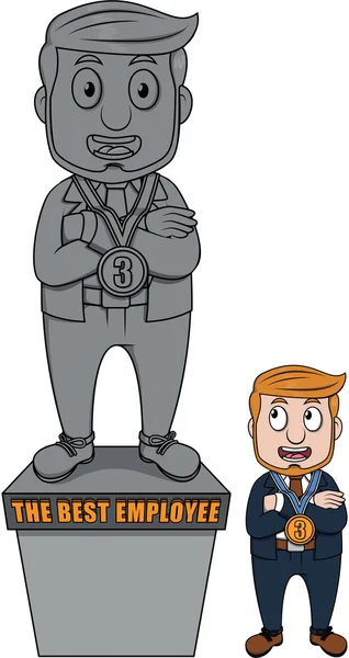 Homme d'affaires statue vecteur prix .eps 10 illustration de bande dessinée — Image vectorielle