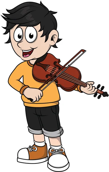 Rapaz a tocar violino — Vetor de Stock