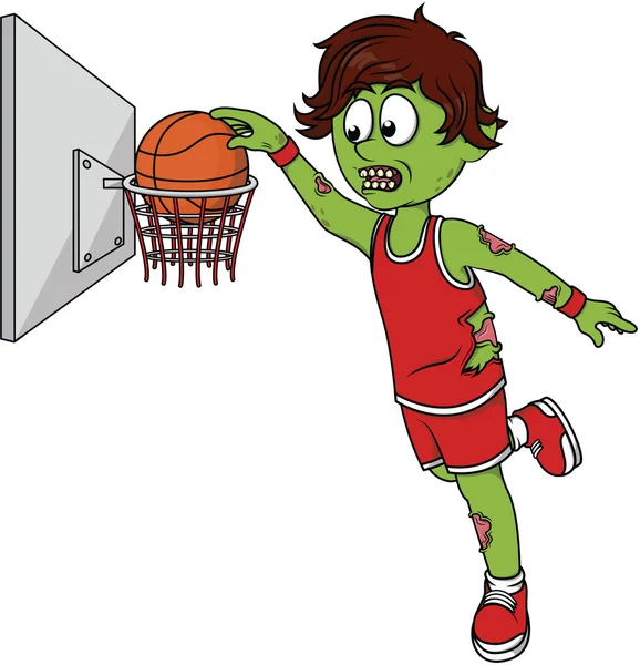 Zombie basket ball jugador ilustración diseño — Vector de stock