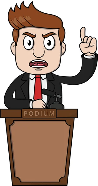 Man Speaking podium — Stock Vector