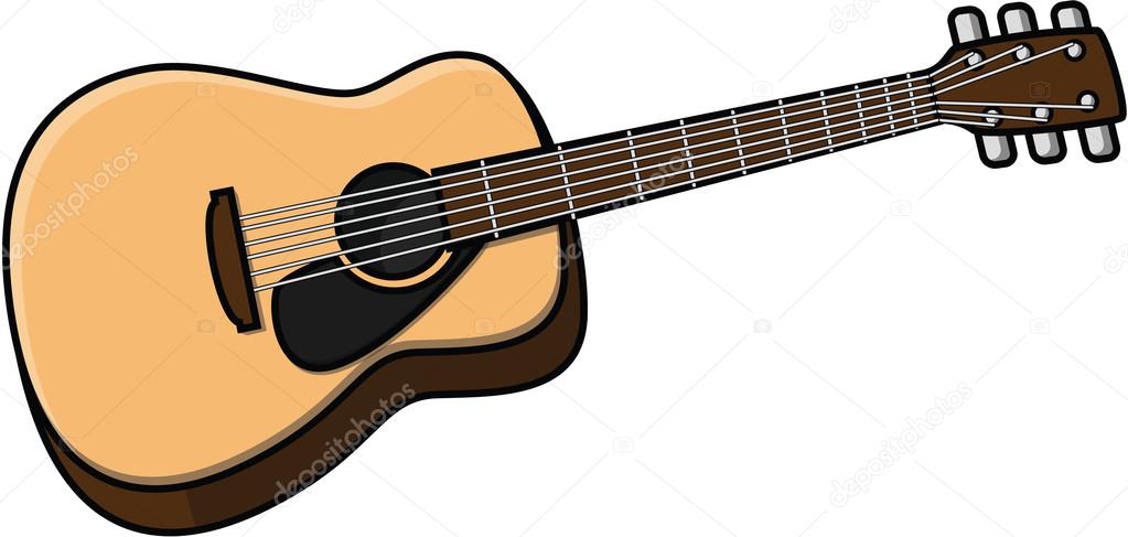 Classic guitar cartoon illustration