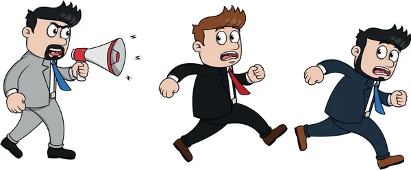 Running employee because angry boss — Stockvector