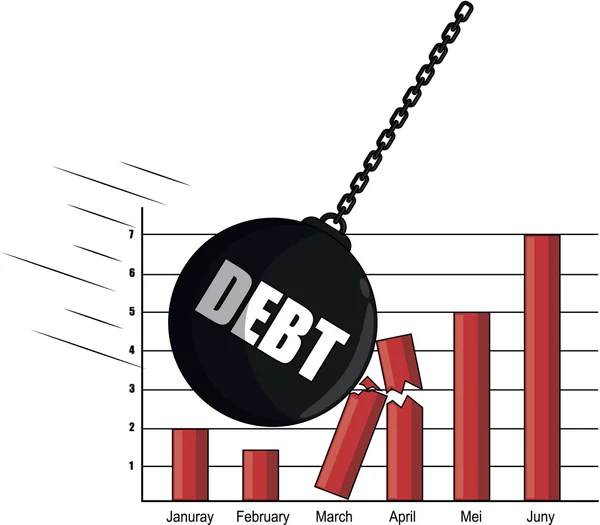 Диаграмма разрушения шаров бизнес-долга — стоковый вектор