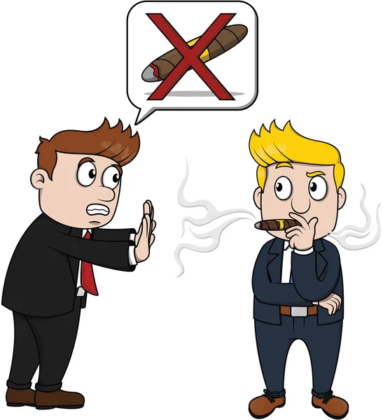 不吸烟的商人纸箱图 — 图库矢量图片