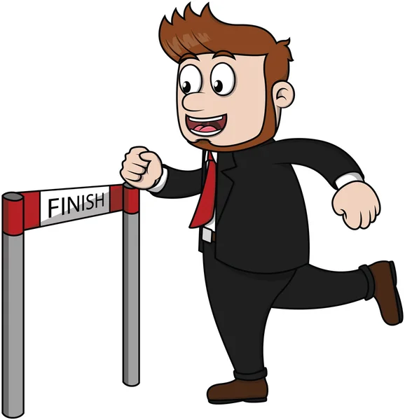 Runners crossing the finish line, illustration — Stock Vector