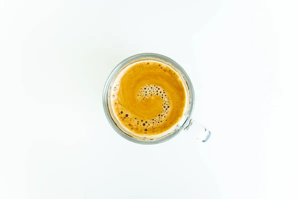 Schöne Textur Auf Der Oberfläche Von Espresso Crema Einer Tasse — Stockfoto