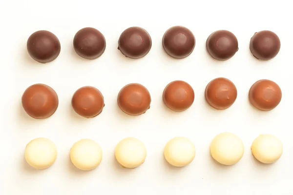 Marshmallows de creme de chocolate doce de cima — Fotografia de Stock