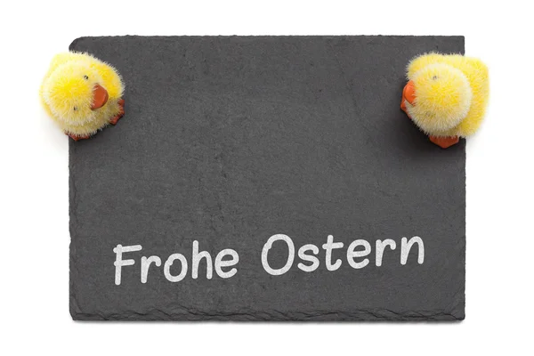 Osterschiefertafel mit kleinen Küken — Stockfoto