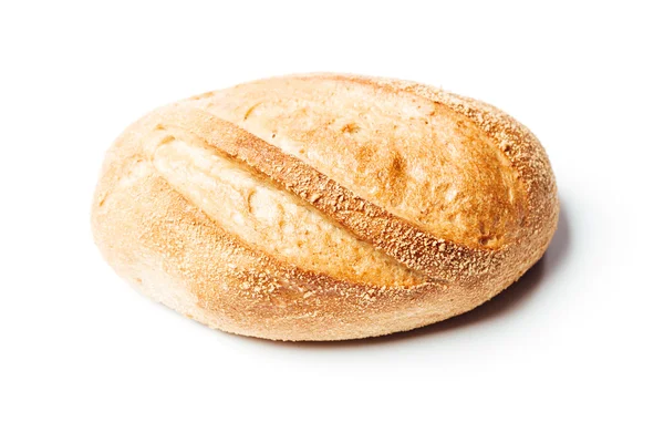 Bovenaanzicht aardappel broodje, op witte achtergrond — Stockfoto