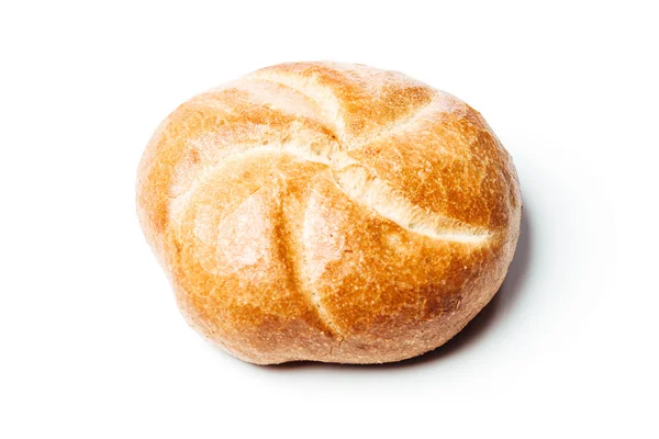 Rolă de pâine cu vedere de sus, pe fundal alb — Fotografie, imagine de stoc