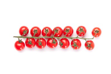 Beyaz backgrond kırmızı kokteyl domates