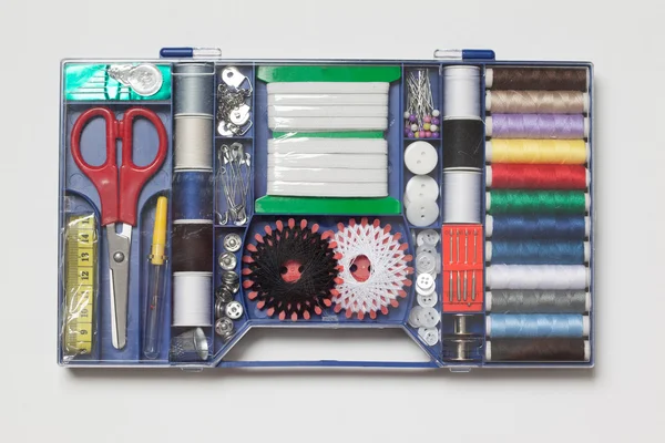 Set of needlework tools isolated on white background — Stock Photo, Image