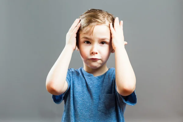 Little Boy Expressions - Grooming his Hair — Stock Photo, Image