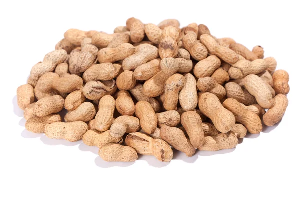 Heap of peanuts on white background — Stock Photo, Image