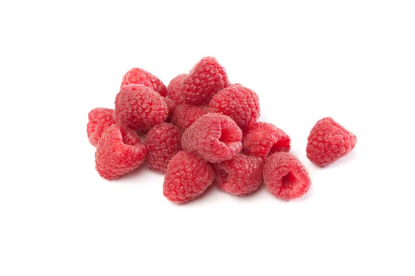 Świeże rapsberries czerwony na białym tle — Zdjęcie stockowe