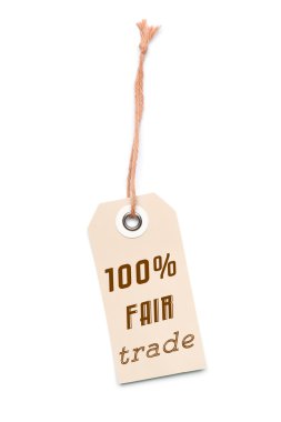 Kahverengi karton % 100 adil ticaret etiket etiket