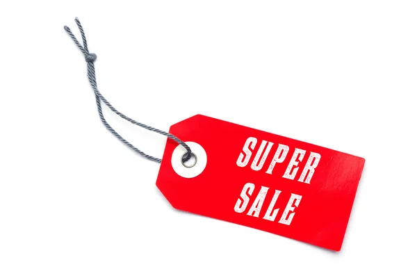 Κόκκινο Super Sale tag ετικέτας — Φωτογραφία Αρχείου