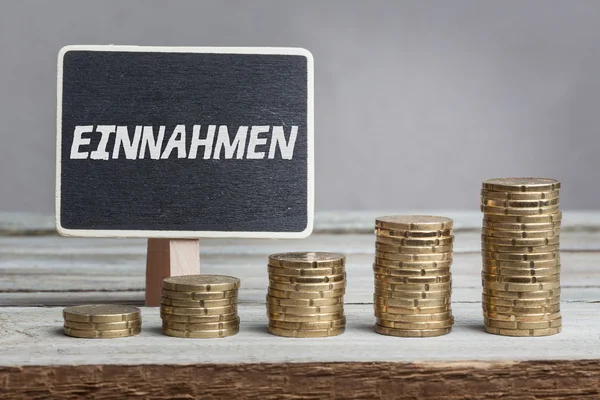 Einnahmen (revenues) in German language — Stock Photo, Image