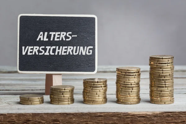 Altersversicherung (pensioen verzekering) in de Duitse taal — Stockfoto