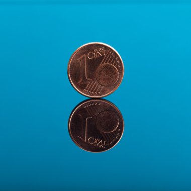 Bir kuruş, Euro para sikke üzerinde mavi yansıma ile