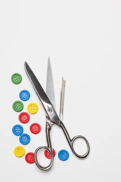 Needlework tailoring tools, isolated on white background — Stock Photo, Image