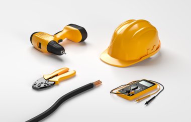 elektrikli tornavida, kask, sıkma pense