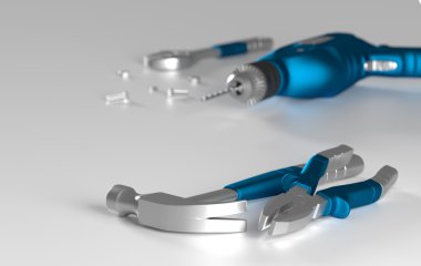 çekiç pense ve inşaat araçları