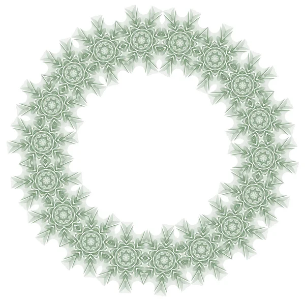 Guilloche Wreath Spirograph Pattern Watermark Laurel Line Patten Useful Money — Stock vektor