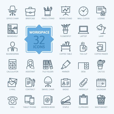 Anahat web Icon set - office çalışma alanı