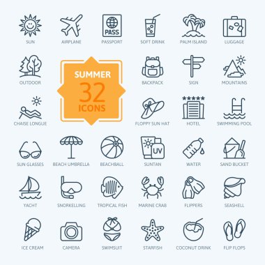 Anahat web Icon set - yaz, tatil, plaj