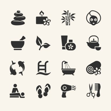 Spa Icons set, hisse senedi vektör