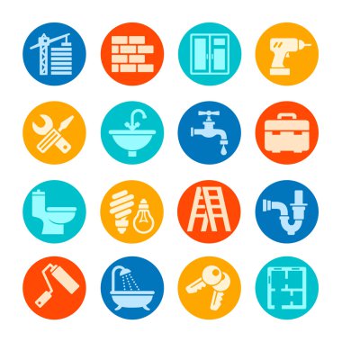 Ev onarım web Icon set