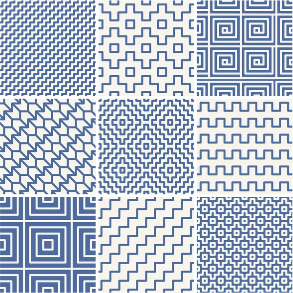 Arrière-plans vectoriels mono ligne avec des motifs simples — Image vectorielle